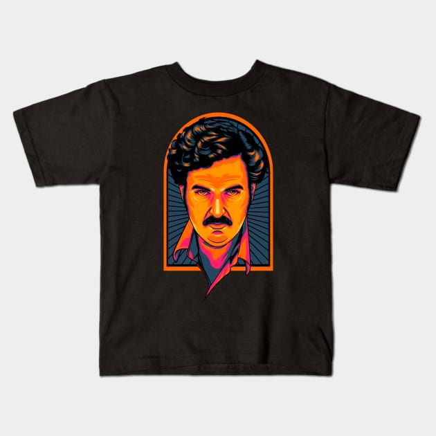 Pablo Escobar Kids T-Shirt by lazartemarjun